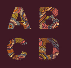 Vector letters set A-D