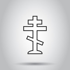 Halloween grave icon in line style. Vector illustration on isolated background. Business concept gravestone rip tombstone pictogram.