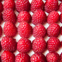 fresh raspberries on a white plate