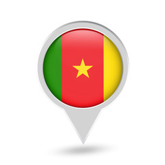 Cameroon Flag Round Pin Icon