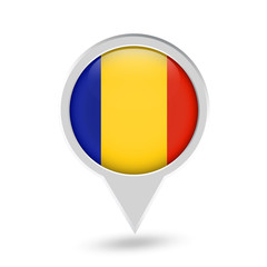 Fototapeta premium Chad Flag Round Pin Icon