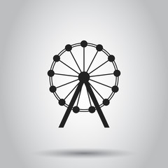 Ferris wheel carousel in park icon. Vector illustration on isolated background. Business concept amusement ride pictogram.
