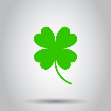 Four leaf clover icon. Vector illustration on isolated background. Business concept clover pictogram.