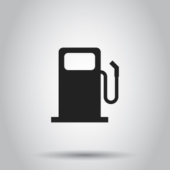 Fuel gas station icon. Vector illustration on isolated background. Business concept car petrol pump pictogram.