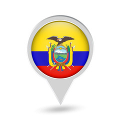 Ecuador Flag Round Pin Icon