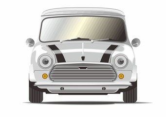 Classic mini car vector - obrazy, fototapety, plakaty