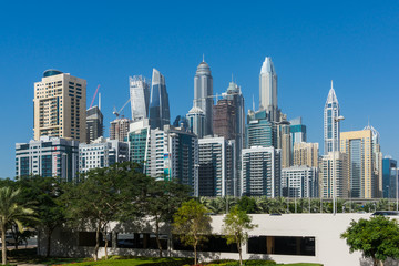Fototapeta na wymiar Skyscrapers in Dubai Marina. Dubai, UAE.