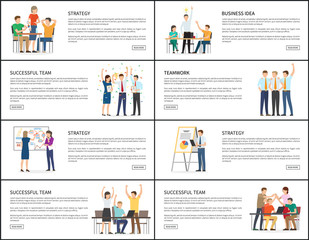 Business Idea Strategy Successful Teamwork Banners