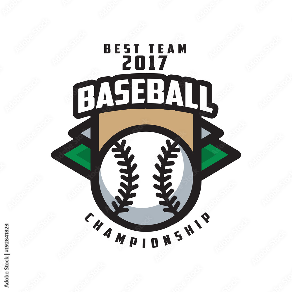 Sticker baseball championship, best team 2017 logo template