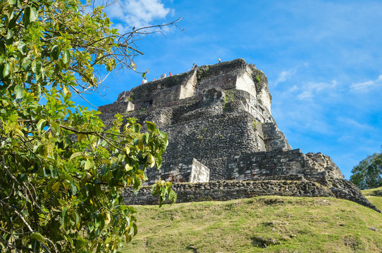 The main pyramid El Castillo at Xunantunich archaeological site of Mayan civilization in Western Belize. Central America
