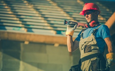 Caucasian Builder with Tools