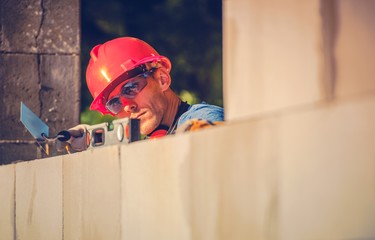 Caucasian Mason Worker