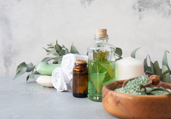 Massage and Spa products with  eucalyptus