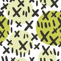 Vector seamless pattern with hand drawn cactus needle elements isolated on white background. Abstract ornament, sketch, doodle style. Perfect for cards, banners, packaging paper, prints etc.