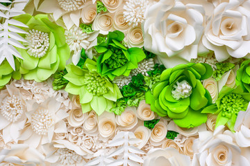 Origami paper flower background.