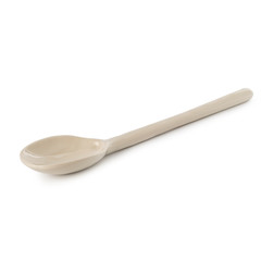 White ceramic spoon isolated on a white background