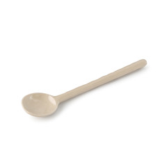 White ceramic spoon isolated on a white background