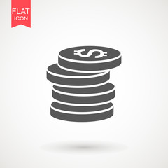Money icon in flat style. Money currency vector illustration. Payment , Business & finance web icons.