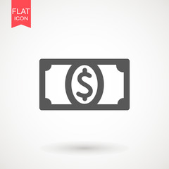 Money icon in flat style. Money currency vector illustration. Payment , Business & finance web icons.