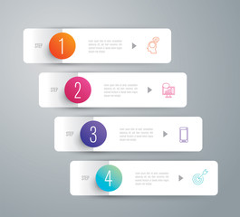 Infographics design vector and business icons with 4 options.
