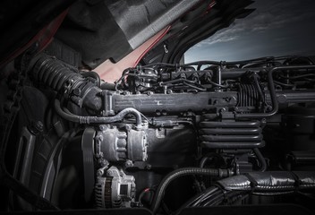 Semi Truck Diesel Engine