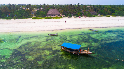 Aerial. Matemwe, Zanzibar. Tanzania.