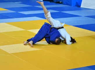 Girls compete in Judo