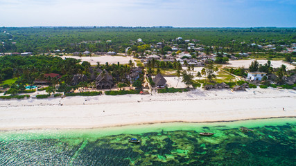 Fototapeta na wymiar Aerial. Matemwe, Zanzibar. Tanzania.