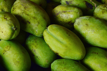 A lot of green mango with shadow