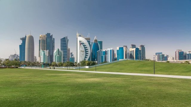 The high-rise district of Doha timelapse hyperlapse