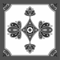 Spanish tile pattern - Illustration Tile, Tiled Floor, Damask, Flooring, Palermo - Sicily