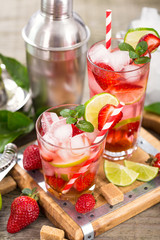 Strawberry mojito cocktail