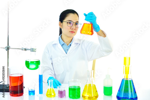 Female Lab Technician Working In Medical Laboratory Stock - 