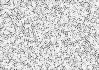 Abstract halftone random dots vector horizontal pattern texture background. A4 paper size. Vector illustration.