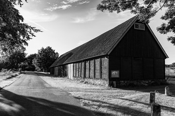 Old barn bw