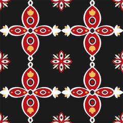 Portuguese tiles azulejos pattern vector seamless - Illustration Decor, Flooring, Textile, Tile, Tiled Floor