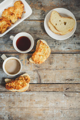 Sandwich with meat and tea-snack (two servings)