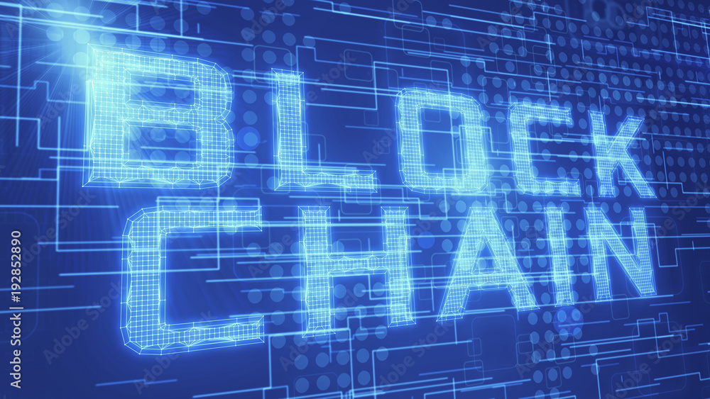 Poster concept of blockchain technology and cryptocurrencies