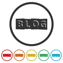 Blog icon set, 6 Colors Included