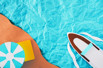 Summer background. Paper cut.