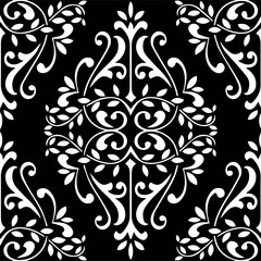 Seamless pattern with floral elements. - Illustration Damask, Decor, Scroll, Textile, Tile