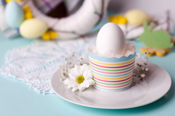a festive Easter table, a light morning, a traditional Christian festive breakfast