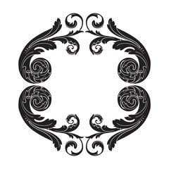 Vintage baroque frame engraving scroll ornament