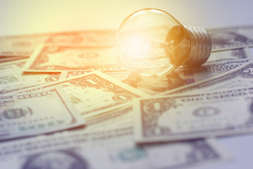 Money and light bulb