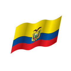 Obraz premium Ecuador flag, vector illustration