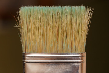 The bristles of the brush close-up on blurred background
