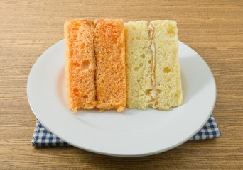 Plate of Vanilla and Orange Chiffon Cake