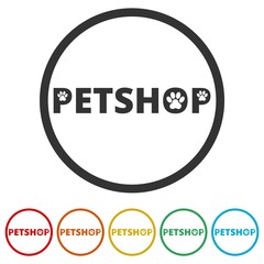 Pet shop icon, 6 Colors Included