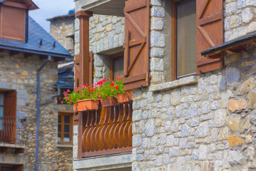 Mountain village of Torla Ordesa, Huesca, Spain