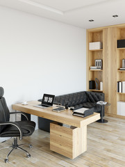 wall mock up interior. Wall art. 3d rendering, 3d illustration